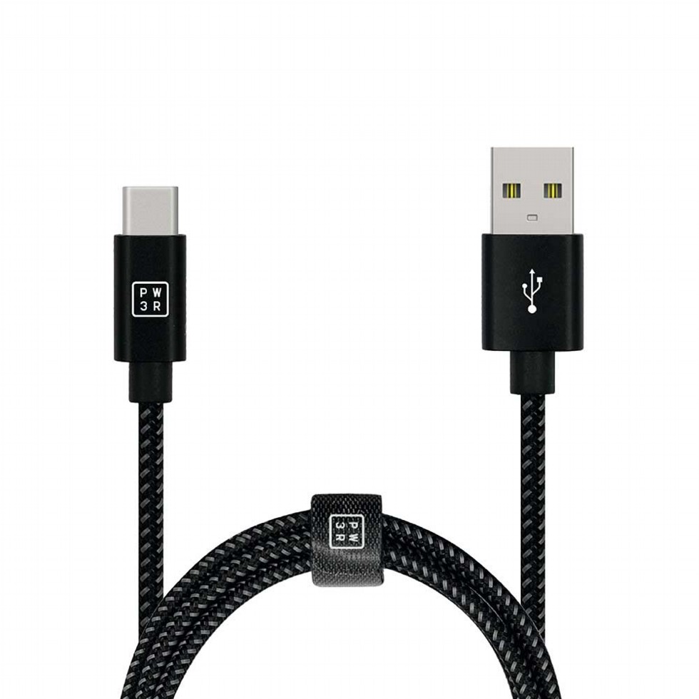 PW3R Nylon Braided Cable USB-A to USB-C